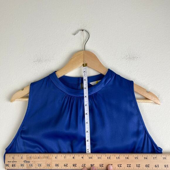 NWT Boden Bias Cut Midi Dress Size 6 Sea Blue Satin Sleeveless - Picture 15 of 16